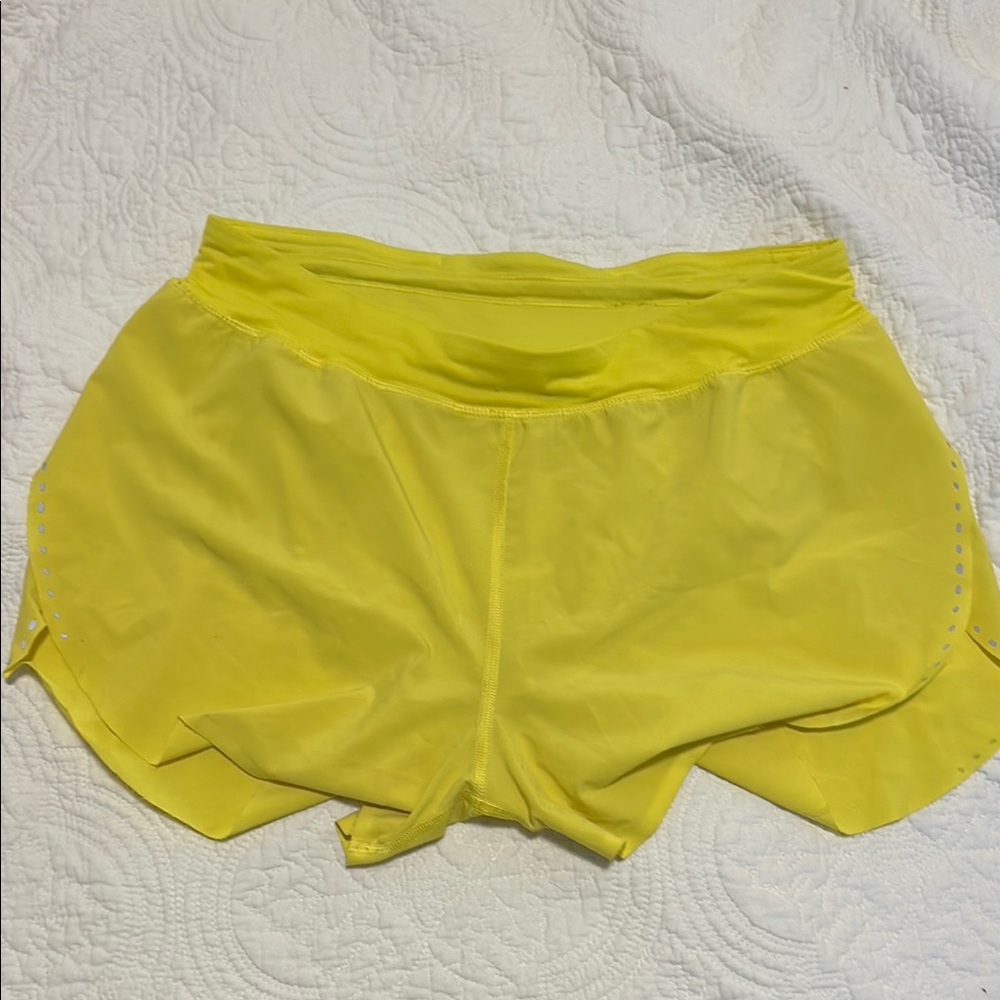 Lululemon Athletica Yellow Athletic Shorts